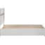 Lit de rangement simple blanc offrant une économie d'espace dans la chambre à coucher, conception classique avec tête de lit structurée et panneau de particules en bois massif de 50,62 pouces