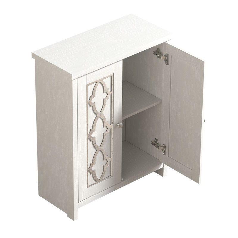 Armoire de salle de bain Chessani, Perle chêne blanc