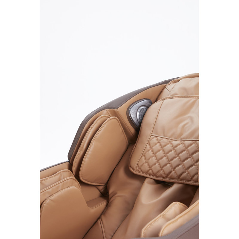 Faux Leather Heated Massage Chair,  Brown Faux Leather