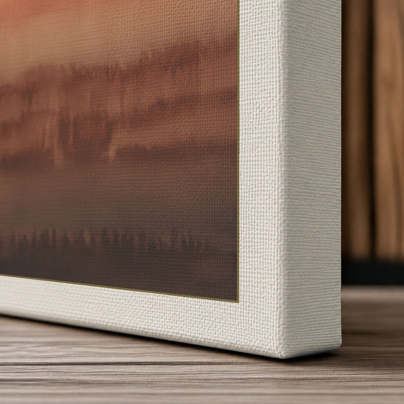 Fields at Dusk Minimalist - Wrapped Canvas, 24x16 - 61.0 x 40.6 cm, Cream Border