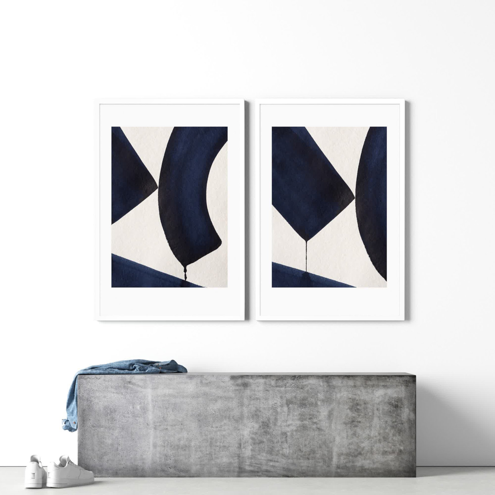 Fluid Motion 2 Duo by Simon West, Black, 42.15" H x 59" W x 0.88" D