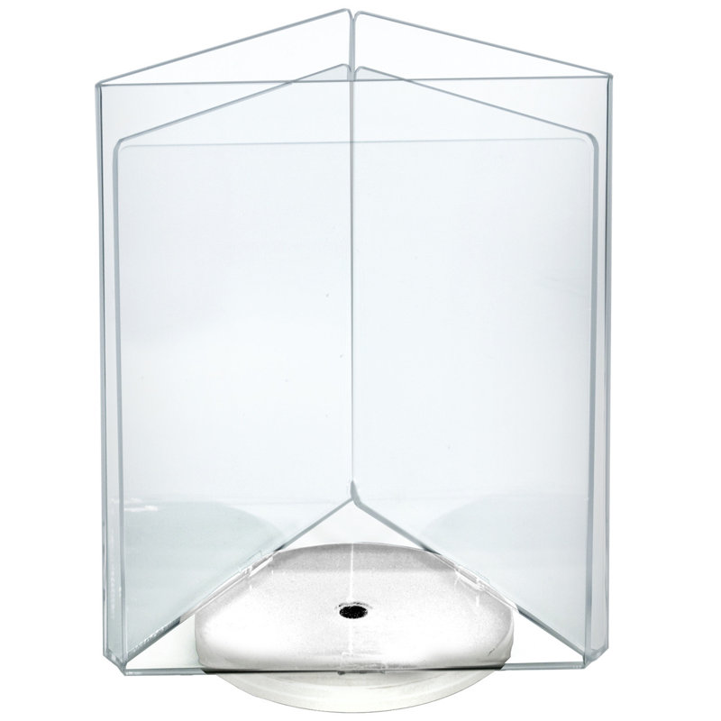 Clear Acrylic Three-Sided Revolving Sign and Menu Holder