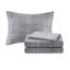 Édredon en microfibre rayé bleu marine 9 pièces avec draps en coton assortis, jupe et coussin décoratifs