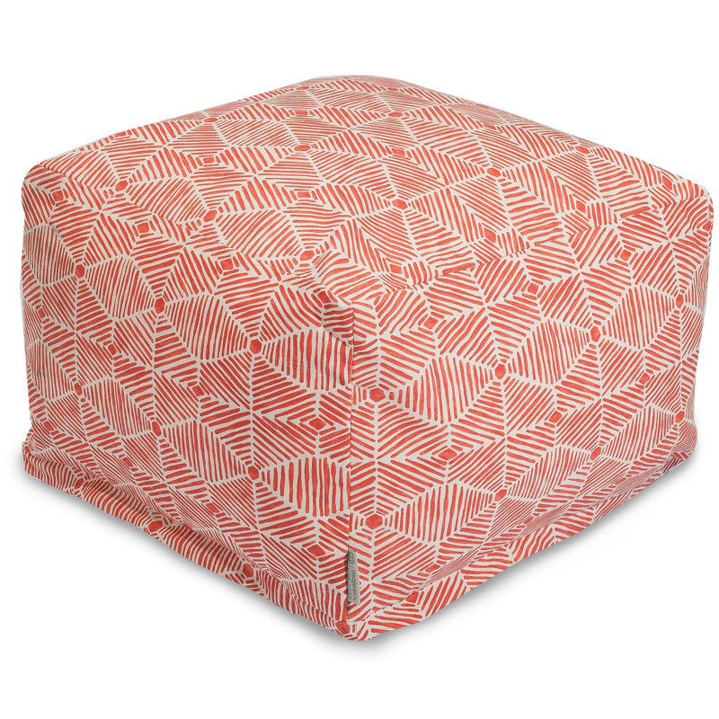 Christman Upholstered Pouf, Salmon