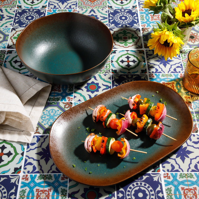 Plat de service Bloomhouse Palermo Sun, Bleu agave