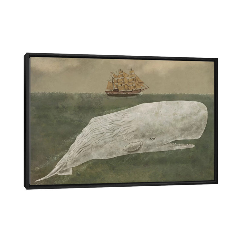 Loin de Nantucket - impression sur toile, H 40 po x l 60 po x P 1,5 po, Toile avec cadre noir, Pas de tapis