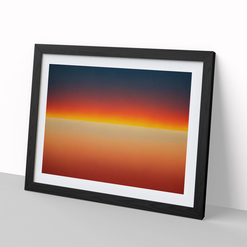 XH1022-8626X Sunset View - Single Picture Frame Print, Black, 34cm H x 46cm W