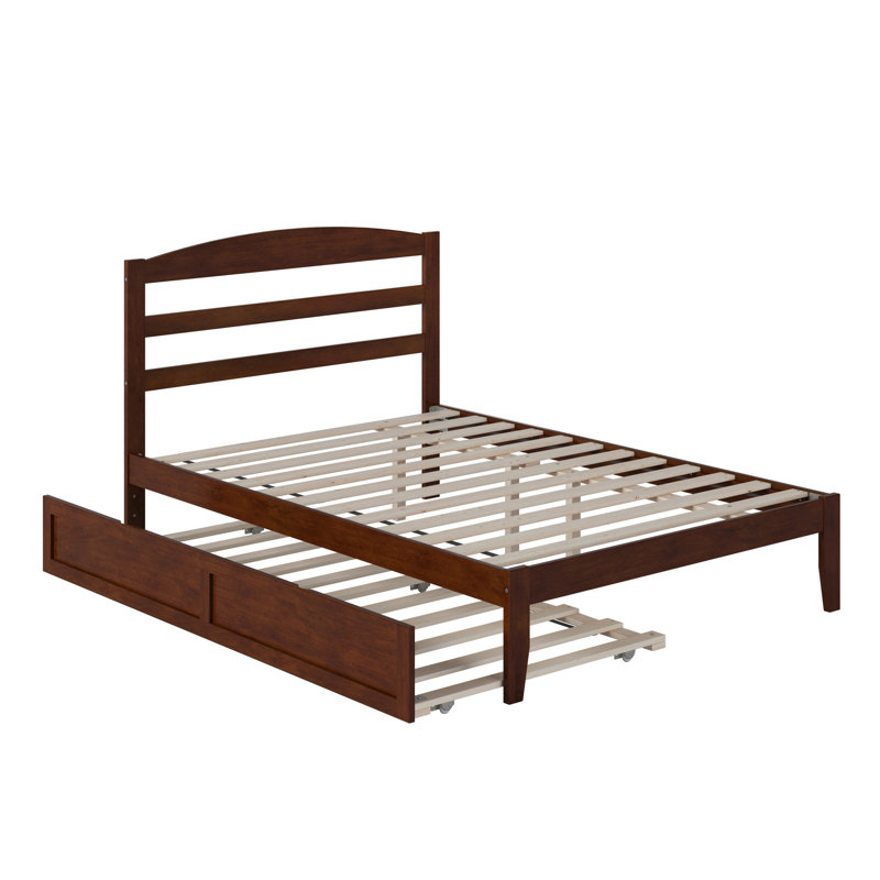 Elliana Solid Wood Platform Bed with Trundle, Full/Double, Espresso