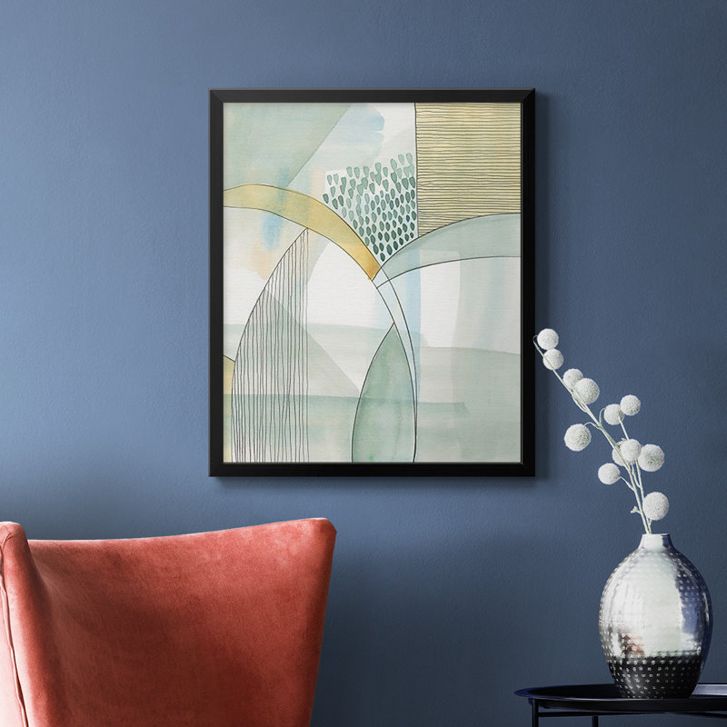 Mint Reflection I, toile encadrée de qualité supérieure - prête à être accrochée, Noir, H 24 po x l 20 po