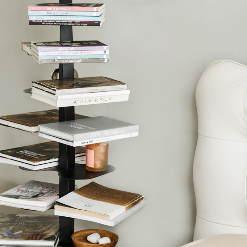 Spiral shape rotating bookcase, Black