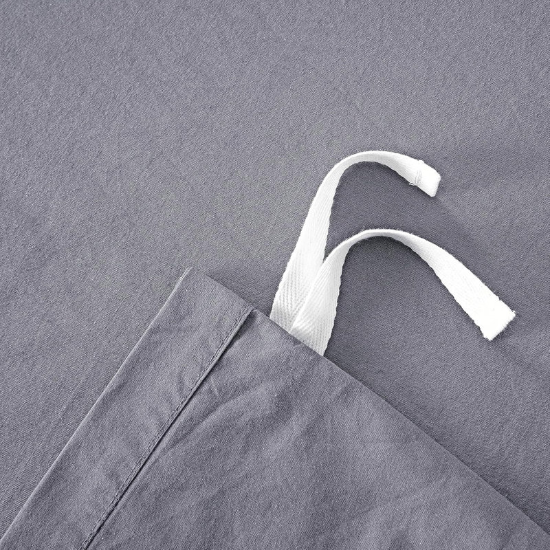 Ensemble de housse de couette en coton de couleur unie Stonewashed, Lilas vieilli