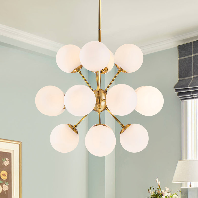 Lustre spoutnik moderne en verre 16 lumières