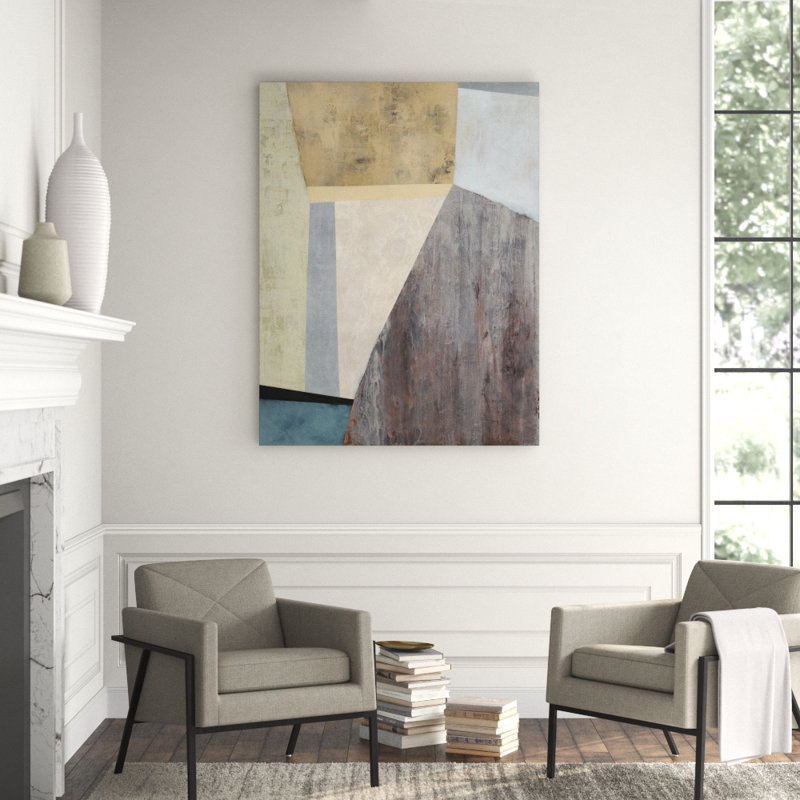 Spring Divide II Painting by Barclay Butera, 31" H x 24" W x 1.5" D, Hand Embellishment Texture