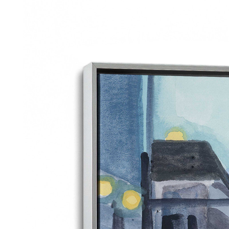 City Reflections, ensemble de 2 impressions sur toile, H 13 po x l 26 po, Framed Print without Mat, Chrome poli