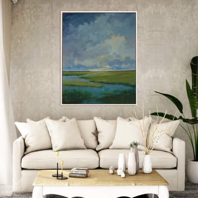«Quiet Reflection», peinture sur toile à cadre flottant