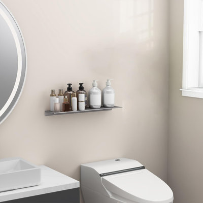 Floating Wall Shelf - Heavy Duty Metal Display Shelf For Bathroom, Kitchen, Office - No Drill Installation, Space Saving Storage Solution