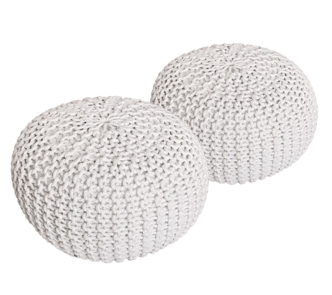 Pouf Iyana - 55x55x37 cm - Cotton - Set of 2