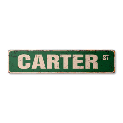 Carter Street Sign Aluminum 4" X 18"