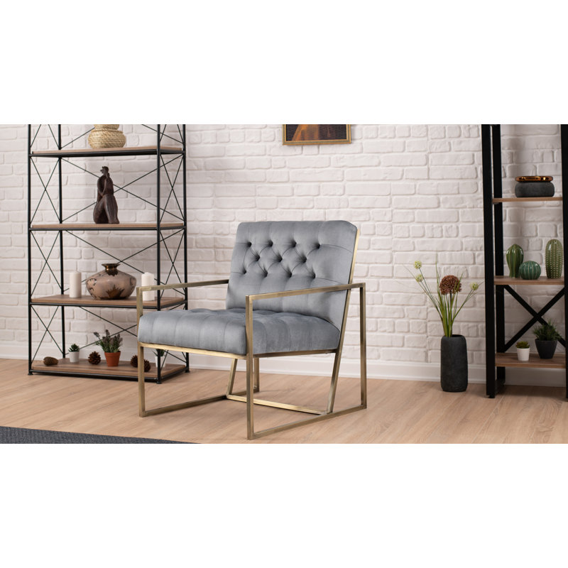 Fauteuil Aldobrando, 100 % polyester gris