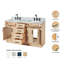 Meuble-lavabo double en bois massif Tidworth avec plateau en marbre de Carrare de 1,5 po-2031768059-2020041427