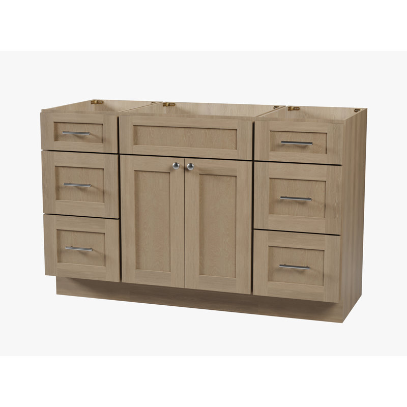 Meuble-lavabo simple 54 po avec base de tiroir Disar, Chêne naturel