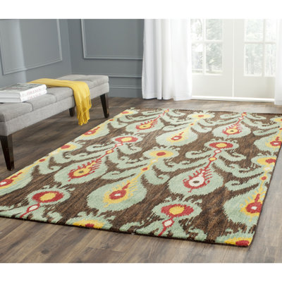 Kline Ikat Hand Tufted Wool Ikat Rug