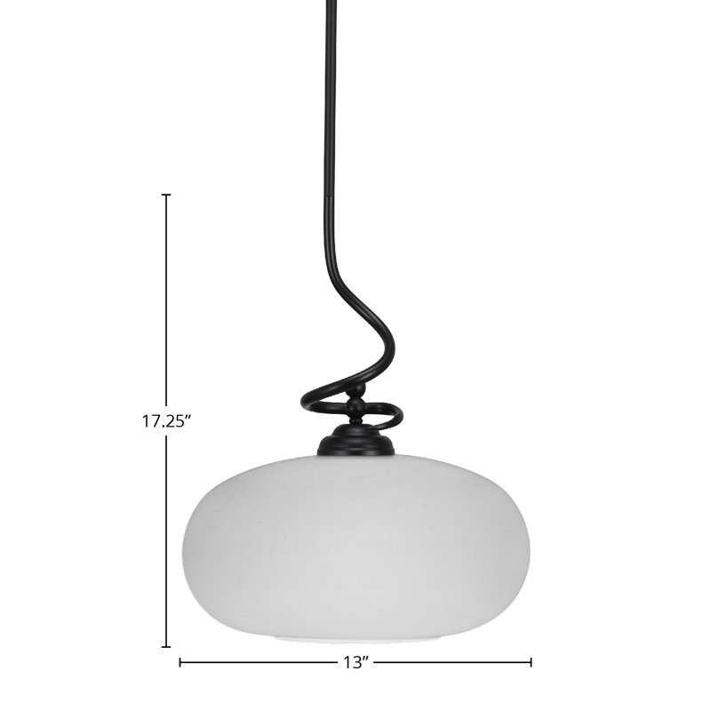 Capri Stem Hung Pendant, Matte Black