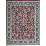 Hand-Knotted High-Quality Red and Black Area Rug