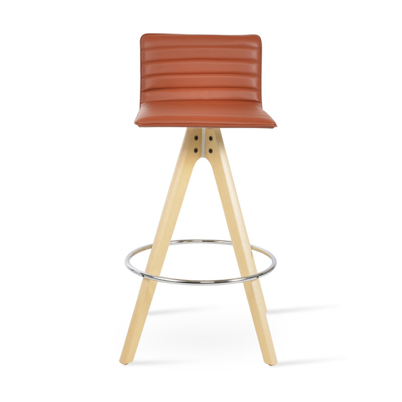 Tabouret de bar et de comptoir Corona Pyramid, Tabouret de bar (siège d'une hauteur de 28 po), Naturel, Gris clair