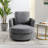 Yelina Polyester Slipcovered Swivel Barrel Chair-1776697159