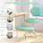 Upholstered Office Chair Ergonomic Cross-Legged Desk Chair with Lumbar Support and Wheels Meditation Chair-349671579