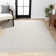 Alexe High-Low MidCentury Modern Arch Stripe Two-Tone Ivory/Cream Indoor/Outdoor Rug
