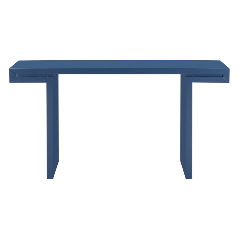 Grande console de 60 pouces aux lignes géométriques épurées, table d'entrée élégante avec finition peinte et pieds réglables, convenant au salon, au vestibule et au couloir.