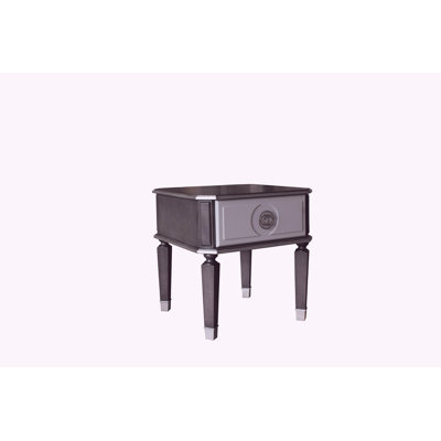 Table de bout Beatrice en gris carbone et gris clair