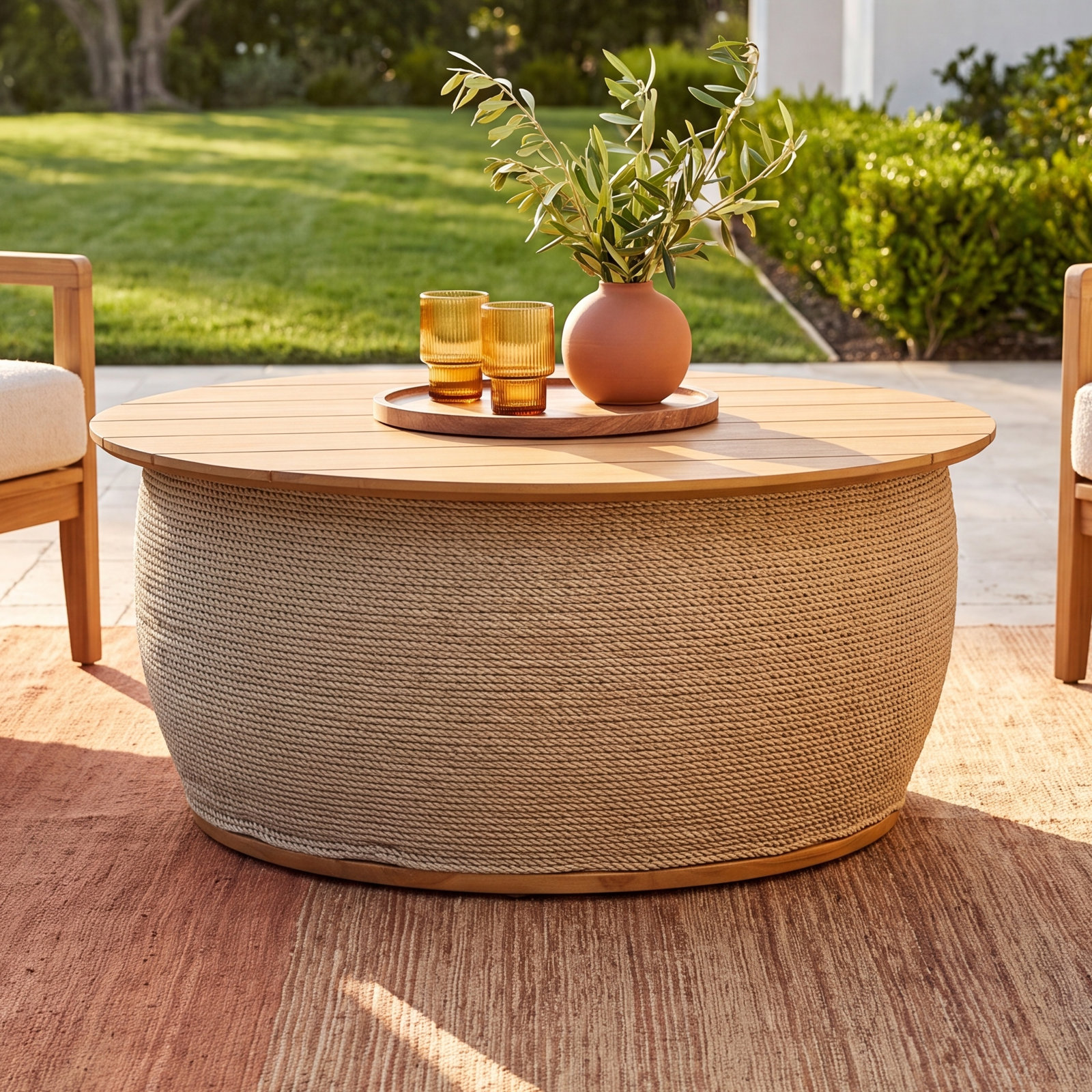 Fayette 36" Teak Patio Side Table