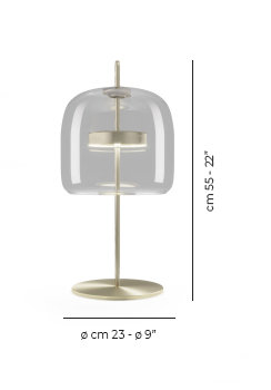Jube Table Lamp G Smoky Transparent Matt Black 2 L3415 Ul, Matte Steel, Smoky Transparent, 22" H x 10" W x 10" D