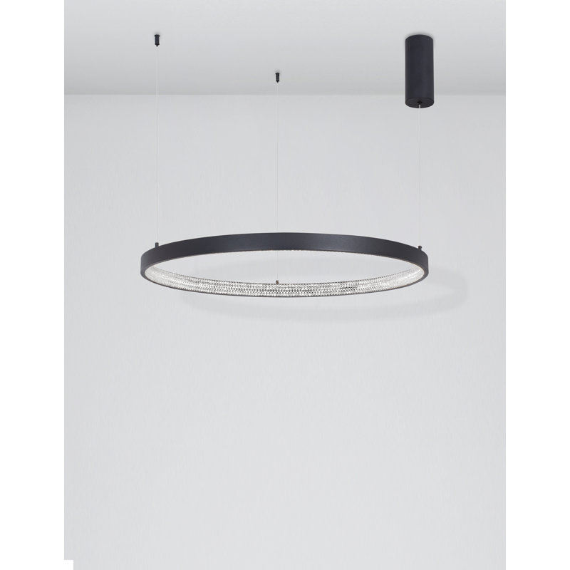 1 - Light Black LED Unique/Statement Pendant, 120cm H x 80cm W x 80cm D