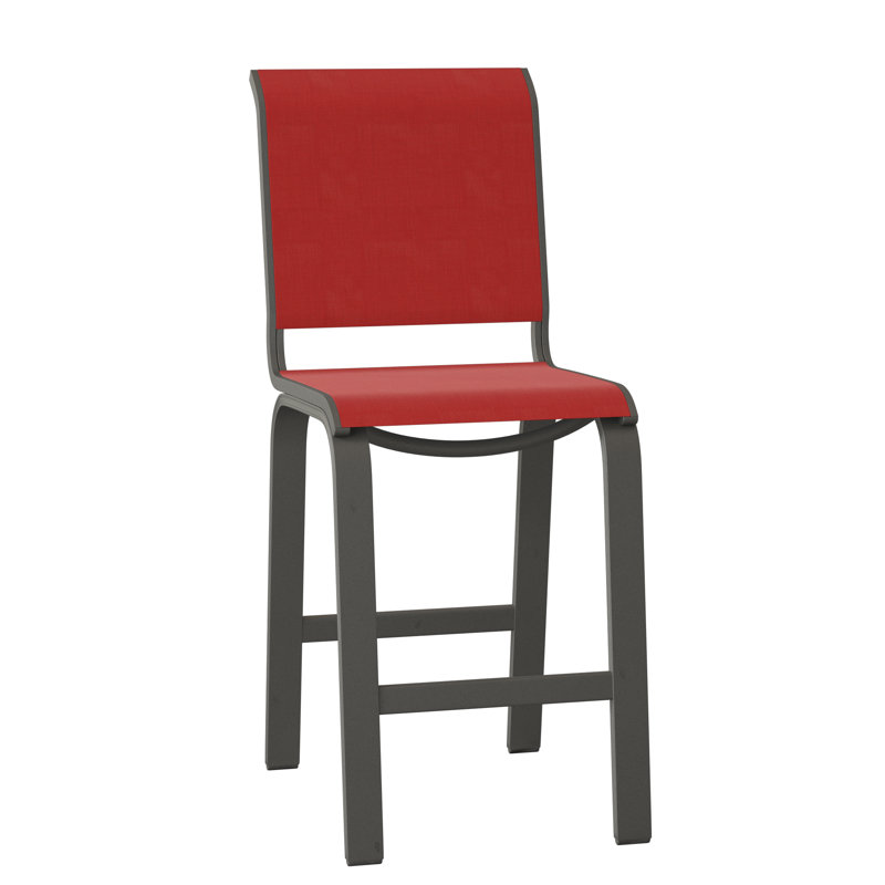 Tabouret de bar 26 po Holna, Rouge 1D Sunbrella®, Graphite texturé