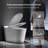 CRESTLE Premium Smart Toilet with Bidet, Foam Shield, Auto Open/Close Lid, Elongated Heated Seat, Powerful Auto/Backup Flush, UV Sterilization, Night Light, Tankless, Remote Control