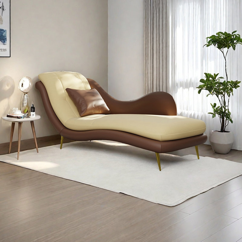 Chaise longue Robichaux , Orienté à gauche (vu de face), Brun / Beige