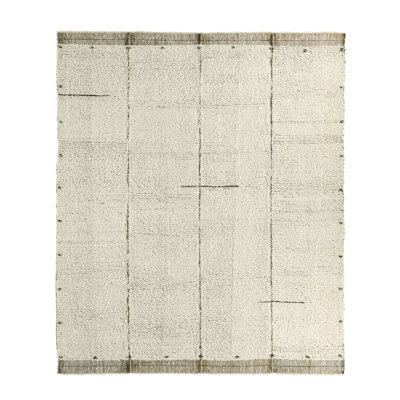 Higher Ground​ Mazie HRG02 Handwoven Moroccan Ivory/Green Area Rug