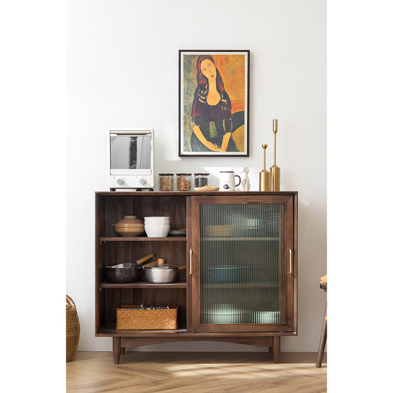 Simple Household Multifunctional Display Case, Walnut