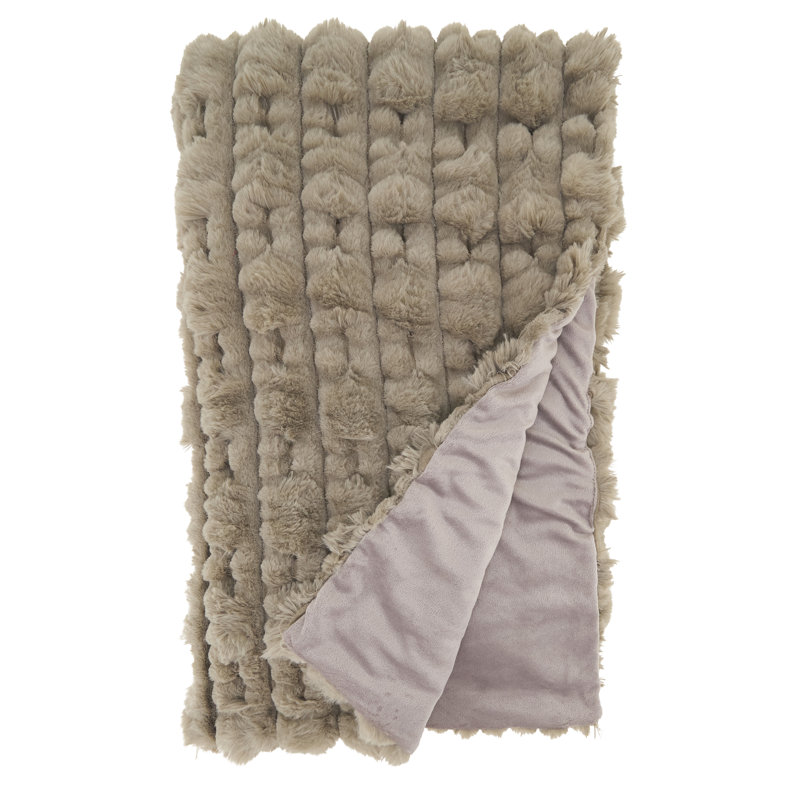 Jeté en fausse fourrure moelleux - Jeté décoratif texturé doux pour canapé, lit et vie confortable, Brun