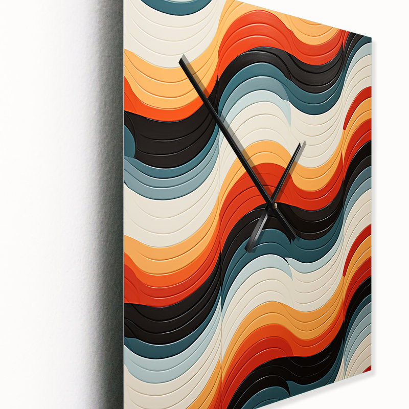 Jelicia - Horloge murale Mid-Century abstraite, Moyen