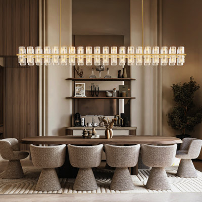 72’’ Crystal Rectangular Chandelier Light Fixture