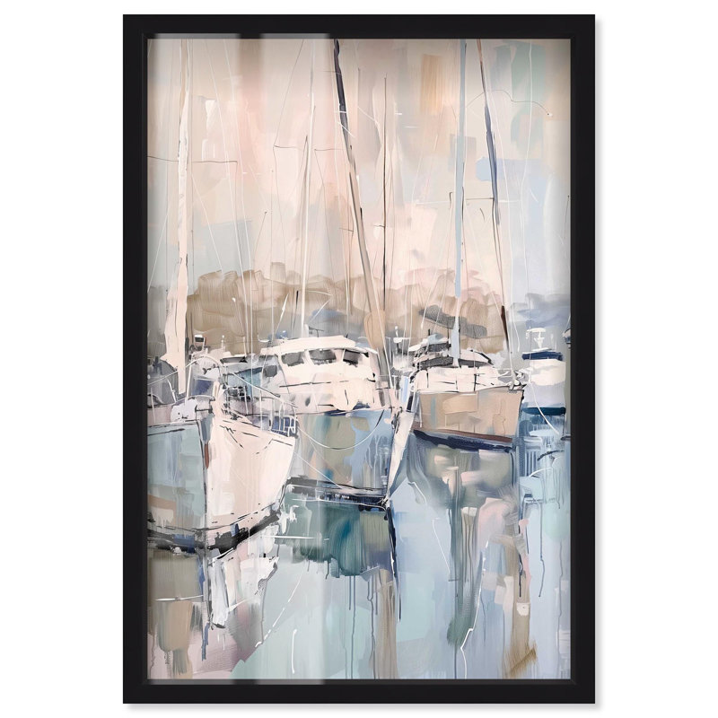 Impression de boîte à l'ombre à quai par Art Remedy, H 55 po x l 37 po, Noir