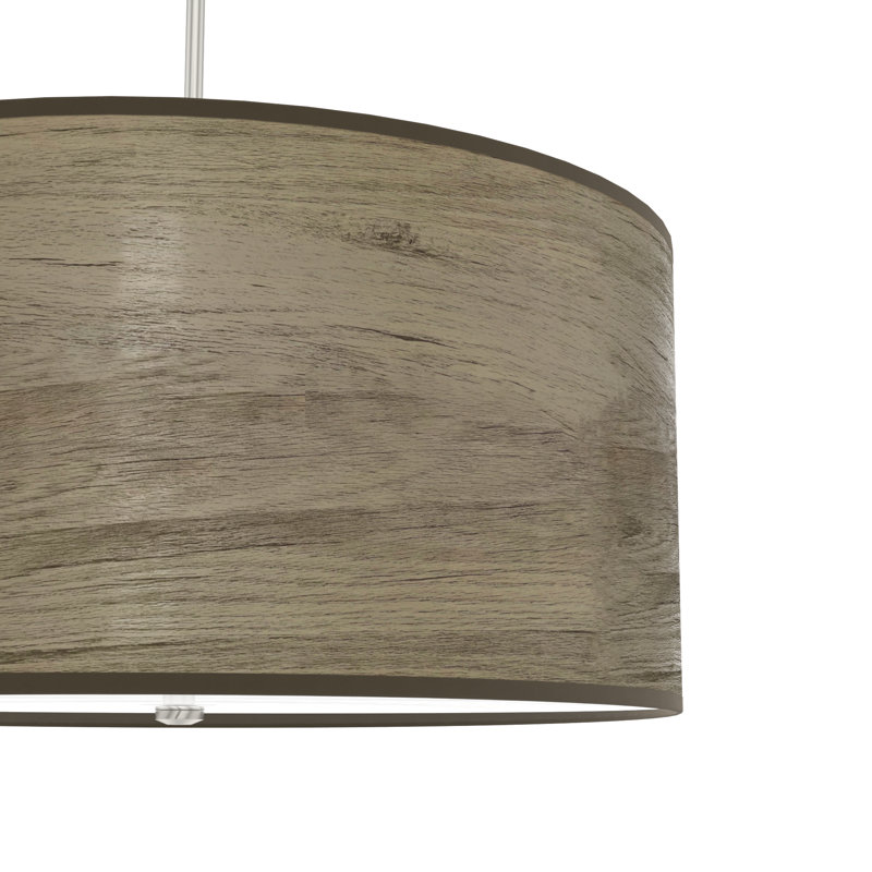 Solhaven 4 - Light Shaded Drum Pendant, Warm Gray Oak
