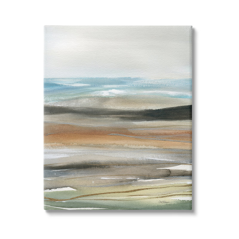 Peinture abstraite de paysage sur toile, H 48 po x l 36 po x P 1,5 po