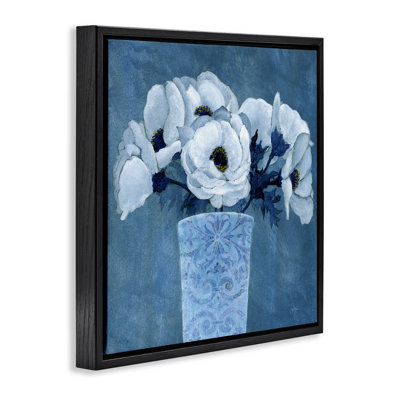 Art mural sur toile à motif de fleurs encadrées par Janet Tava