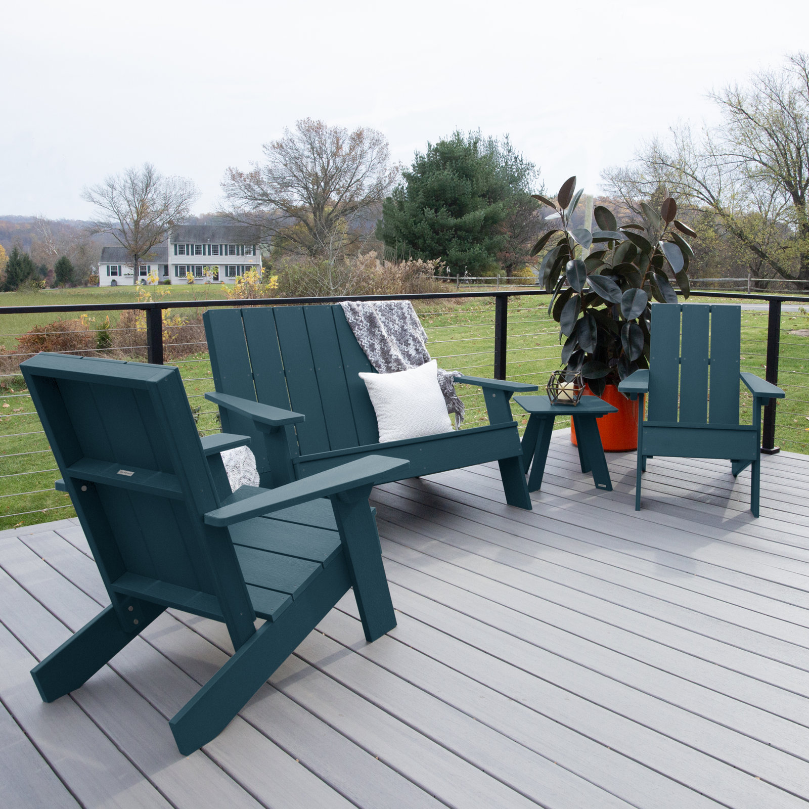 Byrnes 4 - Person Patio Conversation Set, Blue